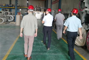 The Foreign Customer Visited the Rock Wool Composite Board Production Workshop